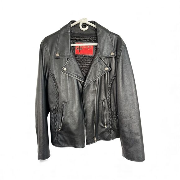 Vintage BikeStar Leather Co. Women’s Black Genuine Leather Motorcycle Jacket 3XL - Picture 1 of 3